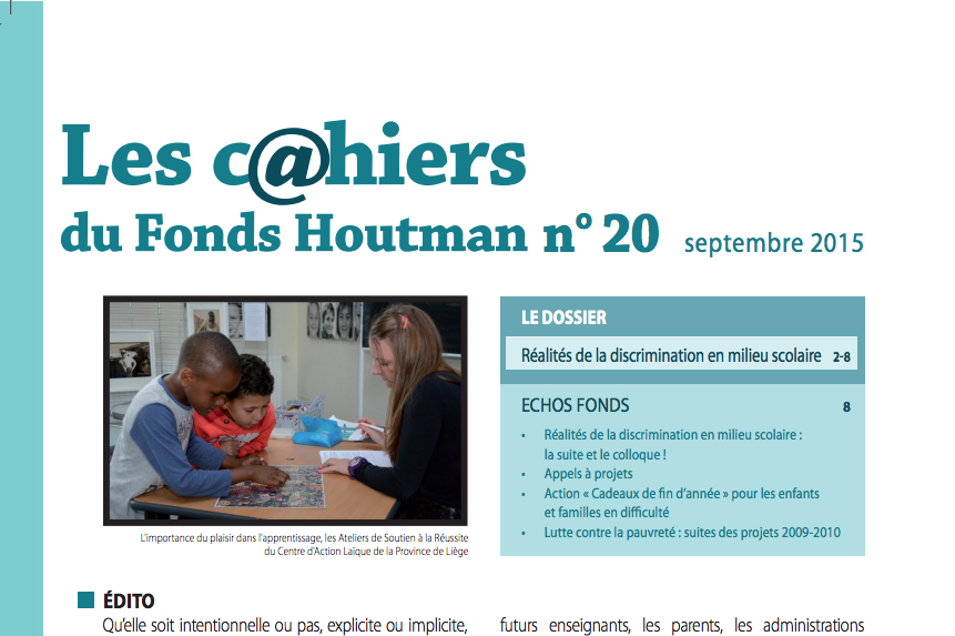 Cahier 20 - Discrimination en milieu scolaire (suite)