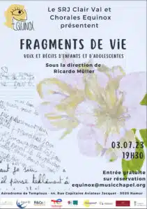 Affiche du spectacle 2023 des jeunes des Chorales Equinox.